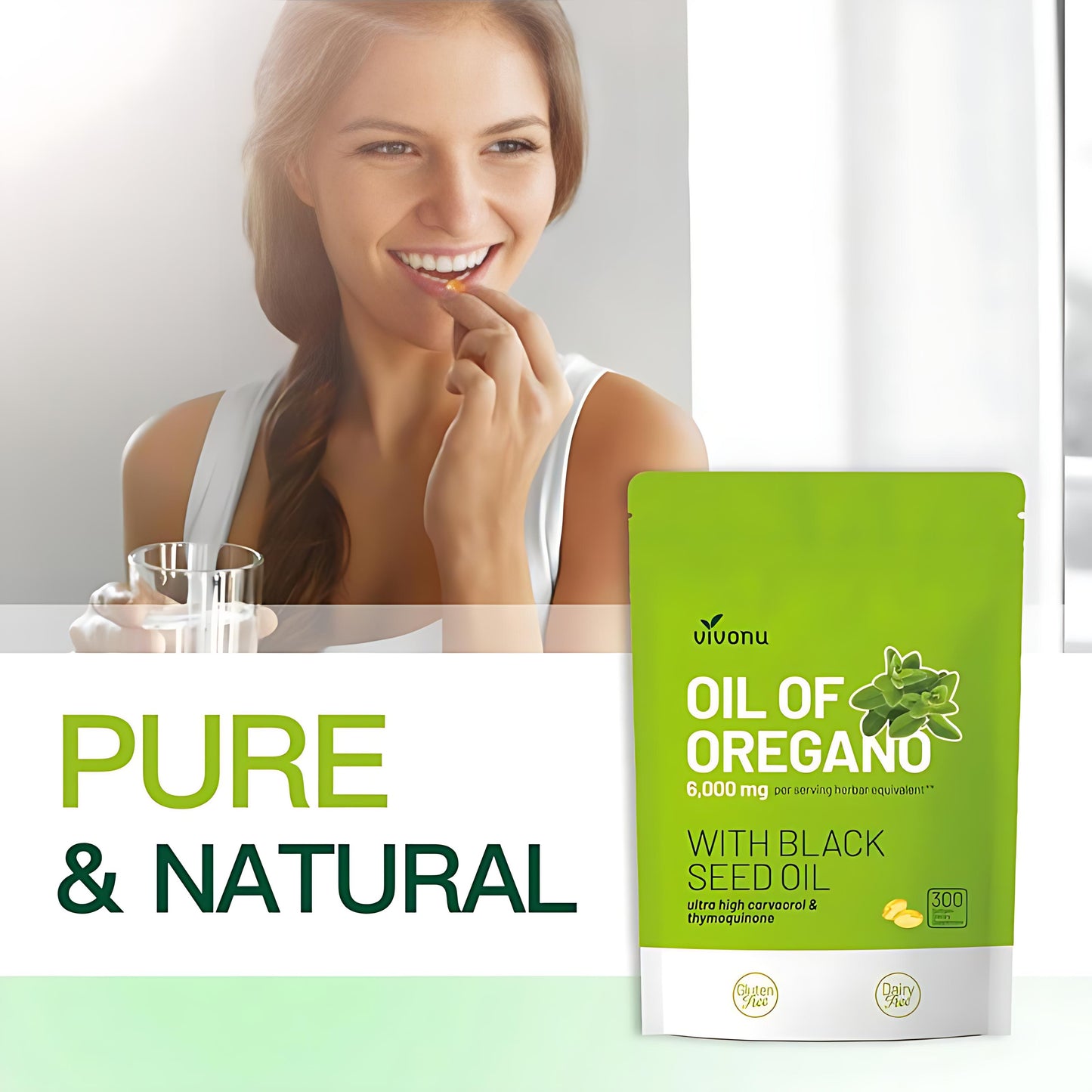 Oil of Oregano with Black Seed Oil 300 Capsules | Natural Antioxidants | Nutritional Support | Highly Effective Botanicals Dietary Healthcare Supplement
