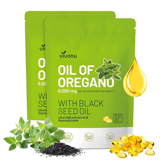 Oil of Oregano with Black Seed Oil 300 Capsules | Natural Antioxidants | Nutritional Support | Highly Effective Botanicals Dietary Healthcare Supplement